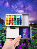 National Style Series 24 Color Solid Watercolor Box Painting Board Color Mixing Small Picture Book Set Student Painting Supplies