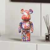 27cm/10Inches Graffiti Bear Figurine Home Decor Animal Abstract Ornament Storage Money Jar Modern Room Sculpture Table Decor