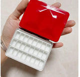 Empty Italian FOME heavy enamel paint box 12/24grids mini watercolor gouache artist  palette painting tools art supplies