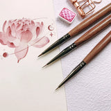 AOOKMIYA 3pcs Paint Brush Set Ultra-fine Watercolor Hook Line Brush Painting/tracing/manicure Bjd Makeup Face Hand-painted Art Supplies