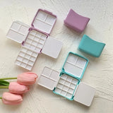 AOOKMIYA Portable Travel Watercolor Paint Box with Palette and Bucket Foldable Student Outing Sketching Painting Art Supplies