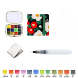 AOOKMIYA Portable 12-color Schmincke Watercolor Paint Box Set Watercolor Subpackage Student Sketching Travel Painting Art Supplies
