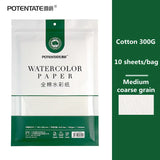 AOOKMIYA 100% Cotton Watercolor Paper 300g Cotton Pulp Fine/Medium Coarse Texture Medium White Acid-Free Watercolor Paper Art Supplies