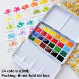 AOOKMIYA Van Gogh Netherlands 24/40 Color Solid Watercolor Paint Trial Pack 0.5/1ml Mini Pack Acuarela Artist Painting Art Supplies