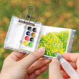 AOOKMIYA Portable 8-color Acrylic Watercolor Paint Box Set Mini Palette Watercolor Paint Packaging Travel Sketching Art Supplies