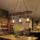 American Style Countryside Creative Personality Industrial Style Pendant Light Restaurant Bar Iron Wheel Creative Pendant Light