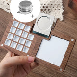 AOOKMIYA Travel Portable Empty Walnut Watercolor Palette Set Magnetic Clip 15 Grid Paint Box Student Sketching Painting Art Supplies
