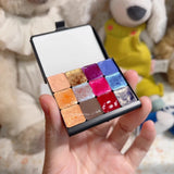 AOOKMIYA Super Vision Mica Pearlescent Layered Watercolor Pigment 12 Colors 0.5ML Portable Metal Box Artist Sketching Art Supplies