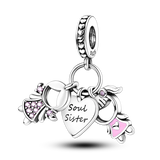 2025 Hot Sale Charms Bead 925 Sterling Silver Pink Butterfly Luminous Firefly Dangle Fit Bangle Bracelet Necklace DIY Jewelry