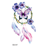 AOOKMIYA Small Waterproof Temporary Tattoo Sticker Colorful Leaf Flower Elephant Dolphin  Art Wrist Neck Women Kids Fake Mini Tatoo