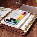 AOOKMIYA Portable Watercolor Palette Empty Acrylic Loose-leaf Paint Box with Cover Artist Accessories Travel Painting Art Supplies