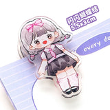 Flash Girl Series Acrylic Thickened Handbook Folder Cartoon Sticky Notes Test Papers Classification Folder Snack Sealing Folder