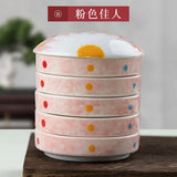 AOOKMIYA New Five-layer Covered Ceramic Palette Chinese Painting Pigment Watercolor Palette Calligraphy Ink Cartridge Art Supplies