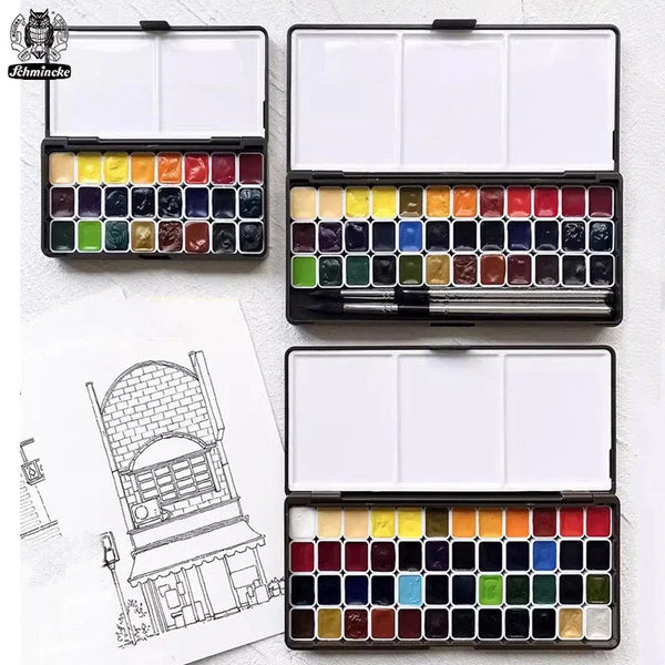 AOOKMIYA Schmincke Master Mini Watercolor Paint Sample 1ml Handmand 24/36/48 Colors Original Water Color for Painting Art Suppliers  AOOKMIYA.COM