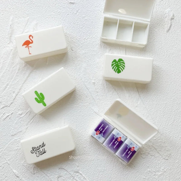 Empty Mini Palette Portable White Night Solid Watercolor Storage Box Ins Fresh Solid Paint Box Travel Painting Art Supplies