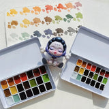 AOOKMIYA Japan Holbein Morandi 21-color Watercolor Sub-packaging Antique Color Matching Advanced Gray Nail Paint Painting Supplies