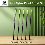 AOOKMIYA Marie's 5pcs Nylon Hair Filbert Paintbrushes Set for Oil, Acrylic,Gouache,Rocks,Watercolor,Crafts,Models,Canvas for Artists