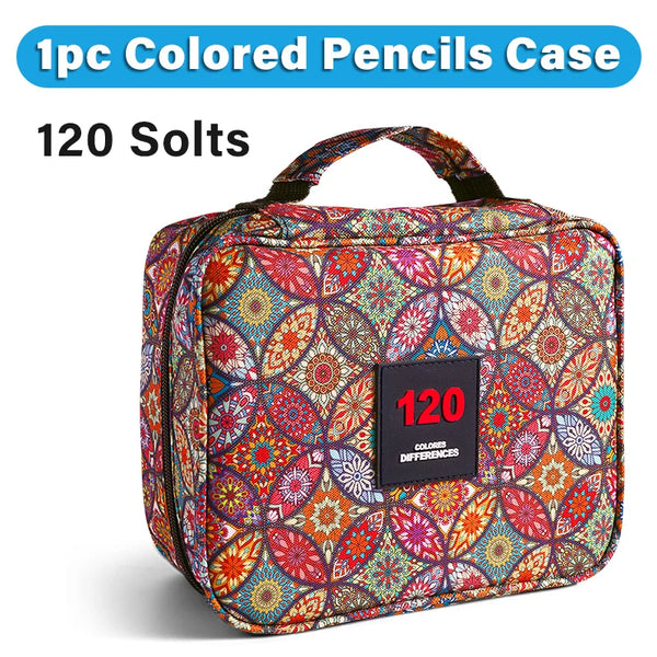AOOKMIYA 1pc Colored Pencil Case 120 Slots,Large Capacity Pen Pencil Case,Gel Pens Organizer Zipper Carrying Portable Suitable for Adults