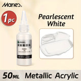 AOOKMIYA Marie's  Pearlescent White Acrylic Paint,1pc 50ml/1.69oz Tube for Canvas,Wood,Glass,DIY Art Painting for Students, Adults
