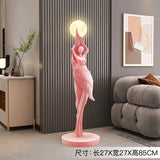Home Decor Abstract Angel Girl Statues Floor Decor Living Room Large Luminous Girl Figure Sculptures Ornaments Housewarming Gift