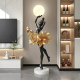 Large Artistic Figurine Girl Dances Ballet Styling Abstract Floor-standing Style Sculpture Creative Living Room Lamp Home Decor