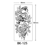 AOOKMIYA Waterproof Flower Temporary Tattoos for Women Black Floral Tattoo Stickers for Hand Arm Body Disposable Fake Tattoo Body Art