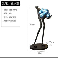 AOOKMIYA ART+ Creative Gifts Creative humanoid sculpture floor lamp ball designer exhibition hall living room lobby large figure FRP ornaments