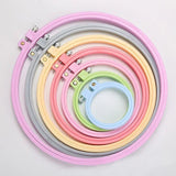 AOOKMIYA 1PC Embroidery Hoops 7-25cm Round Cross Stitch Rack Plastic Embroidery Hoop Frame Rings for DIY Cross Stitch Sewing Craft Tools