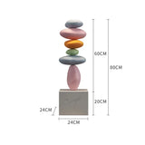 Creative Home Decor Large Stone 80CM Glowing Stone Statue Indoor Feng Shui Sculpture Creative Home Decor Living Room Accessories