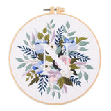AOOKMIYA Floral Embroidery Kit for Beginner and Adults Cross Stitch Kits Embroidery Starter Kit with Initial Letter and Flower Pattern