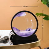 AOOKMIYA 3D Hourglass Quicksand Moving Sand Art Picture Round Glass Deep Sea Sandscape Craft Flowing Painting Office Home Decor Gifts