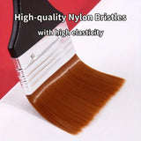 AOOKMIYA 1pc Marie's Nylon Flat Brush with Wooden Handle 7 Different Sizes- Perfect for Applying Gesso, Acrylic, Oil, Gouache, DIY Paint