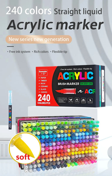 168/240 colors Direct liquid propylene marker set  DIY graffiti body painting art pigment pen  colored pen.