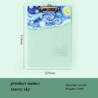 Transparent acrylic board clip Wallet Binder High-value Folder Board Test Paper Storage Artifact Students Exam Pad Writing Board