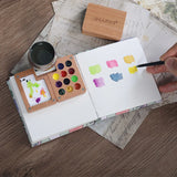 AOOKMIYA Portable Watercolor Palette Schmincke College-level 11-color Travel Watercolor Set Student Sketching Paint Box Art Supplies