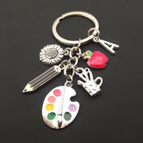 AOOKMIYA ART+ Creative Gifts New creative A-Z letter handmade drawing board pen holder keychain teacher student gift key ring teacher's day jewelry gift