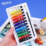 Mont Marte Gouache Paint Set 12/18/24 Colorx6ml/12ml Tubes Non-Toxic Watercolor Paint For Canvas and Paper Beginners, Students