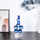 AOOKMIYA Glass Crafts Crystal Ball Abstract Geometric Crystal Sculpture Silver Ball Decorative Figurines Home Decoration Accessories