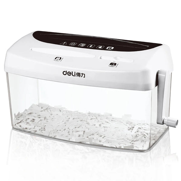 AOOKMIYA Deli 9935 Mini Desk Manual Shredder 3x23mm Security Level 4 Office Household Hand Shredder A4 For Paper Card Disks