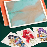 AOOKMIYA Professional 10.2"x7", 140lb/300 gsm Watercolor Paper 20 Sheets Hand Painted Watercolor Paper pad Book for Artist, Student