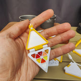 Mini Portable Watercolor Palette Cheese Shape 9 Grids Watercolor Paint Box Pendant Keychain Art Student Painting Supplies