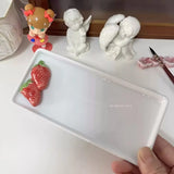 Rectangular Ceramic Plate Cute Relief Strawberry Color Palette Student Painting Art Supplies   Color Mixing Palette