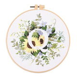 AOOKMIYA Floral Embroidery Kit for Beginner and Adults Cross Stitch Kits Embroidery Starter Kit with Initial Letter and Flower Pattern