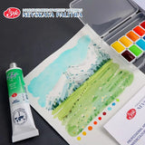 Russian White Night Watercolor Paint 9 Color Portable Pigment Box 0.5/1ML Master Summer Plant Landscape Painting Art Supplies
