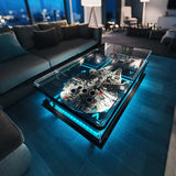 Modern simple living room home coffee table acrylic display box building block model dust cover advanced sense