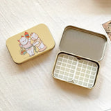 AOOKMIYA Portable Palette Watercolor Paint Repackaging Iron Box Paint Storage Box Nail Art Paint Tray Student Travel Art Supplies