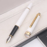 Quality M B 163 Black Ballpoint Rollerball Pen Platinum Coated Metal Ultra Black White Gel Pen for Writing