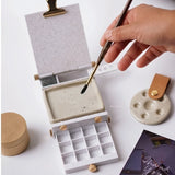 AOOKMIYA Mini Cute Watercolor Paint Box Portable Folding Color Palette Original Design Stationery Student Painting Tools   Palette Box  AOOKMIYA.COM
