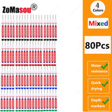 1-100Pcs 2cm Waterproof Long Head Markers Deep Hole Marker Pen for Metal Carpenter Red/Black/Blue/Green Ink Woodworking Tools