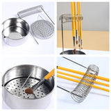 AOOKMIYA Stainless Steel Washing Brush Bucket Portable Sealed Container with Lid Air Drying Pen Holder Oil Painting Art Supplies